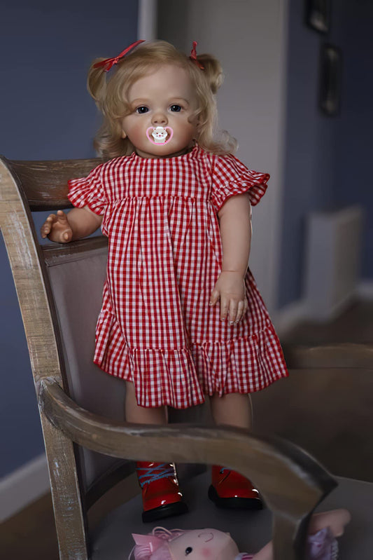TERABITHIA 24in Sweet Face rooted blond curls doll, perfect for display and photography.
