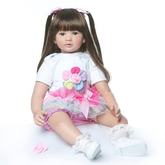 TERABITHIA 24-inch doll face with brown eyes, ideal for photography displays.