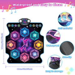 Terramus dance mat oversized surface promotes comfortable movement and safe play.