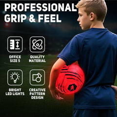 TERRAMUS official size 5 ball on field, balanced for dribbling