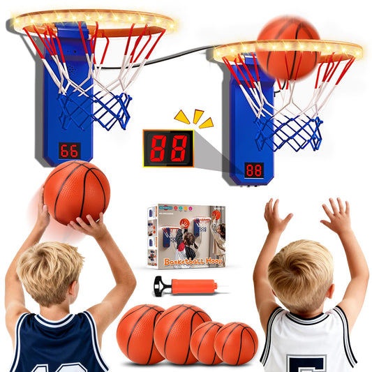 TERRAMUS indoor dual-setup hoop for two-player play and easy setup.