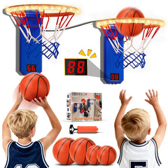 TERRAMUS indoor dual-setup hoop for two-player play and easy setup.