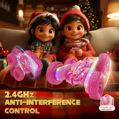 Terucle pink RC car shown double-sided for continuous racing