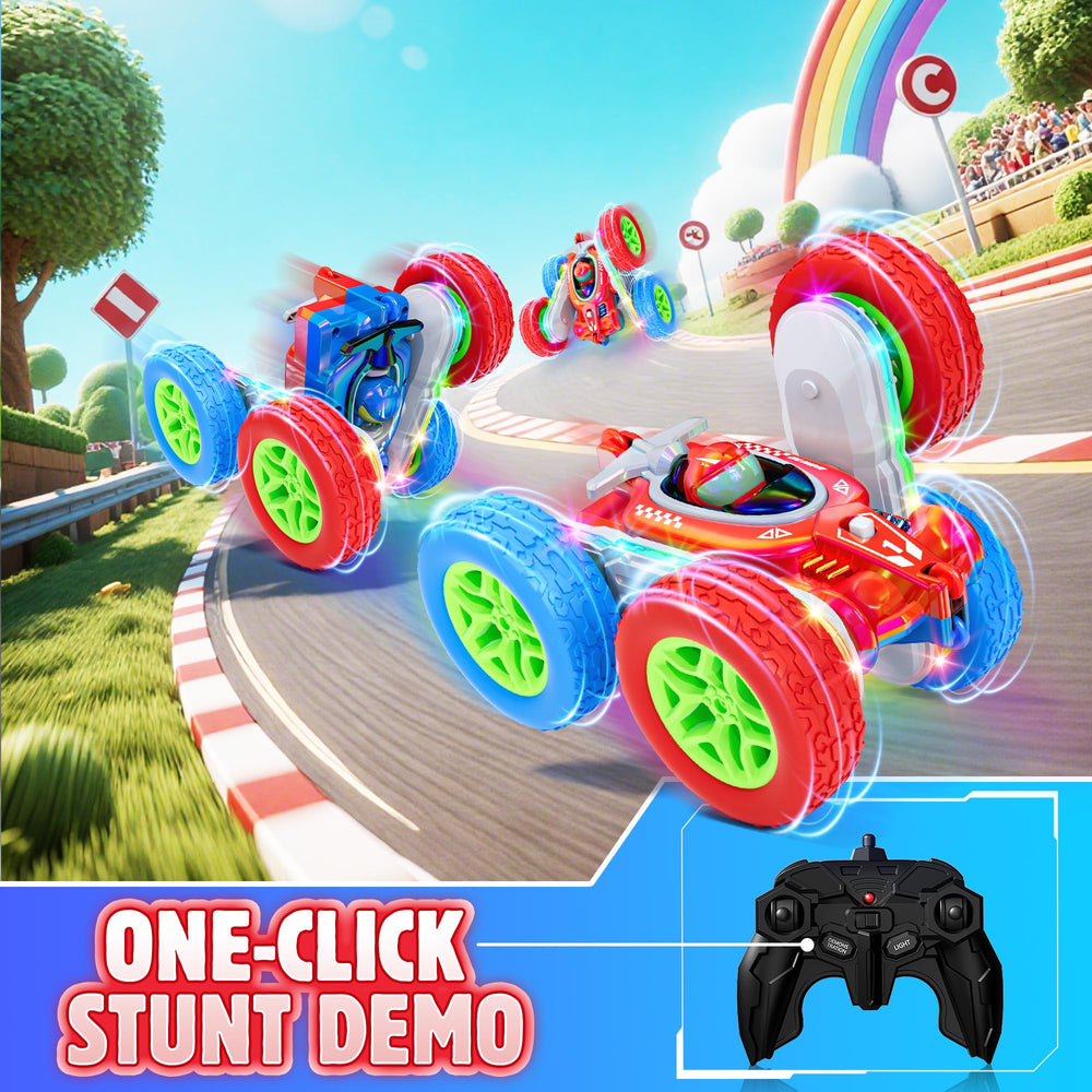 Terucle remote control car performs 360-degree flips for dynamic stunts.