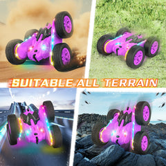 Terucle RC car with durable all-terrain tires for grass, sand, and pavement.
