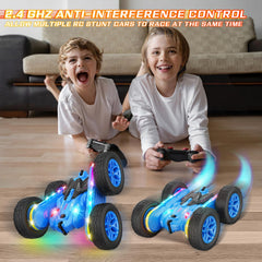 Terucle remote control car with double-sided design for racing on all angles.