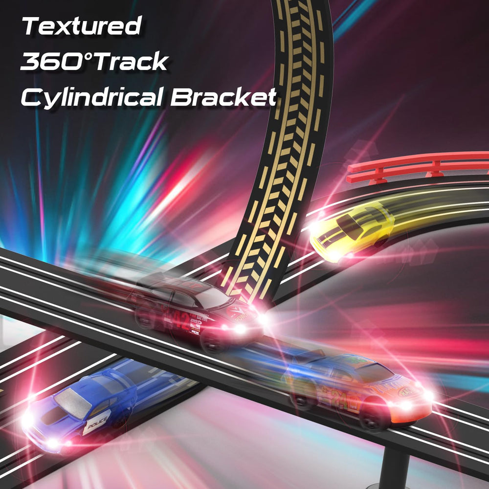 Teslala locking system keeps track pieces securely in place.