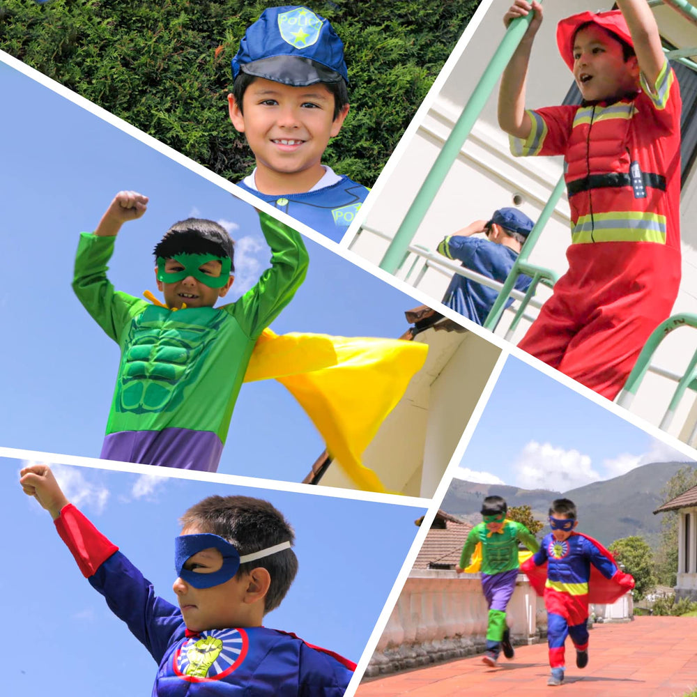 Teuevayl fireman costume with bright colors and soft fabrics for comfort