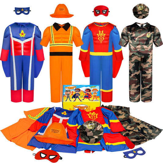 Teuevayl boys muscle chest superhero costume ready for imaginative play and party fun
