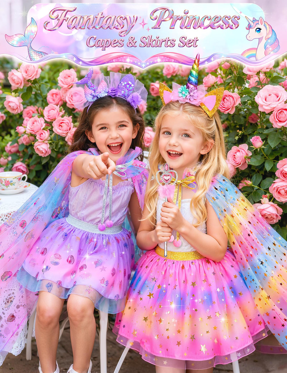 Teuevayl marine cape ensemble supports versatile dress-up adventures and easy wear.