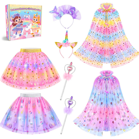 Teuevayl princess star skirt for imaginative play with soft, comfortable fabric.