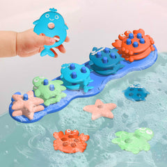 Texviko suction board bath toy, colorful sea friends for engaging bathtime play