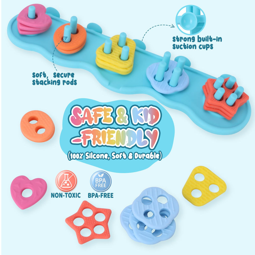 Texviko floating color shapes for sorting and counting in bath time