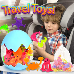 Texviko toys cling to windows for versatile play anywhere, indoors or outdoors.