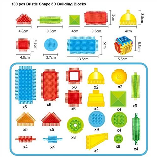 Teytoy bristle blocks set puzzle pieces promote problem-solving and precise placement