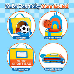 Teytoy two plush baseballs add varied textures for exploration.