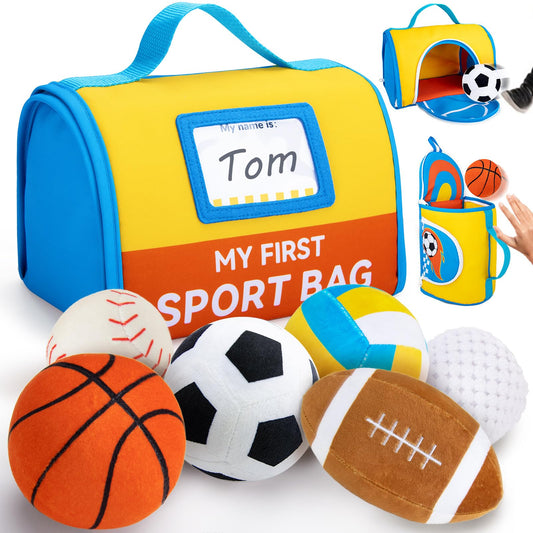 Teytoy soft basketball plush for baby promotes safe tactile play.