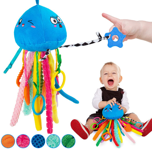 teytoy jellyfish sensory toy with velour texture for tactile exploration
