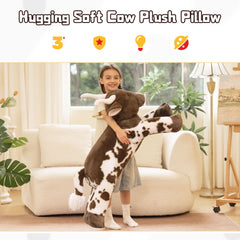 Tezituor 43.3-inch cow plush close-up highlights soft fur and safety features