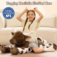 Tezituor giant longhorn cow pillow side angle offers relaxed sofa support