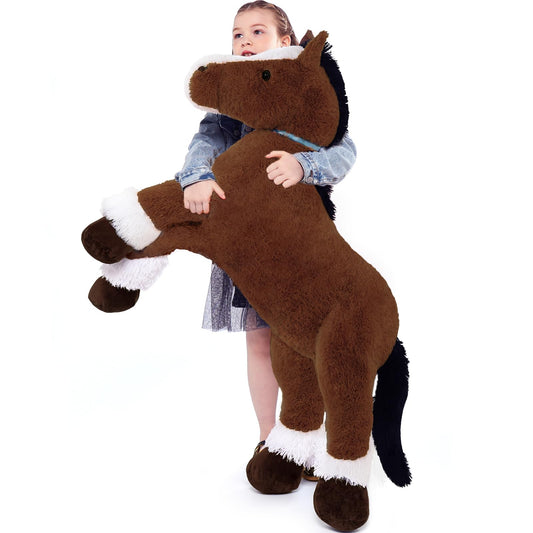 Tezituor 4ft realistic horse plush for cozy cuddles and lounging