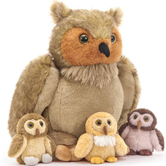 Tezituor 4-in-1 owl mommy with three babies, a cozy bedtime companion