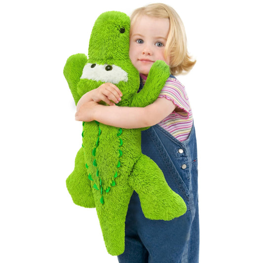 Tezituor alligator plush front view showing a large cuddle pillow.