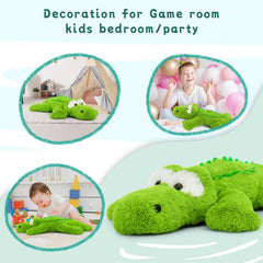 Tezituor alligator on sofa demonstrates playful home decor appeal.