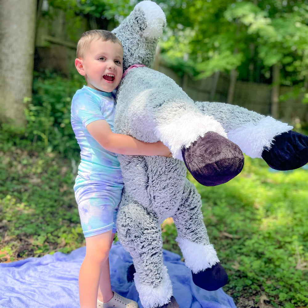 Tezituor care friendly horse plush with belly zipper for easy cleaning