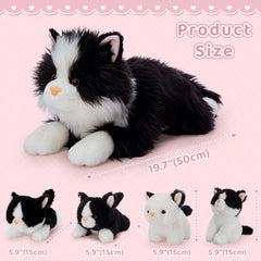 Tezituor large cat plush with soft fur for bedtime comfort.