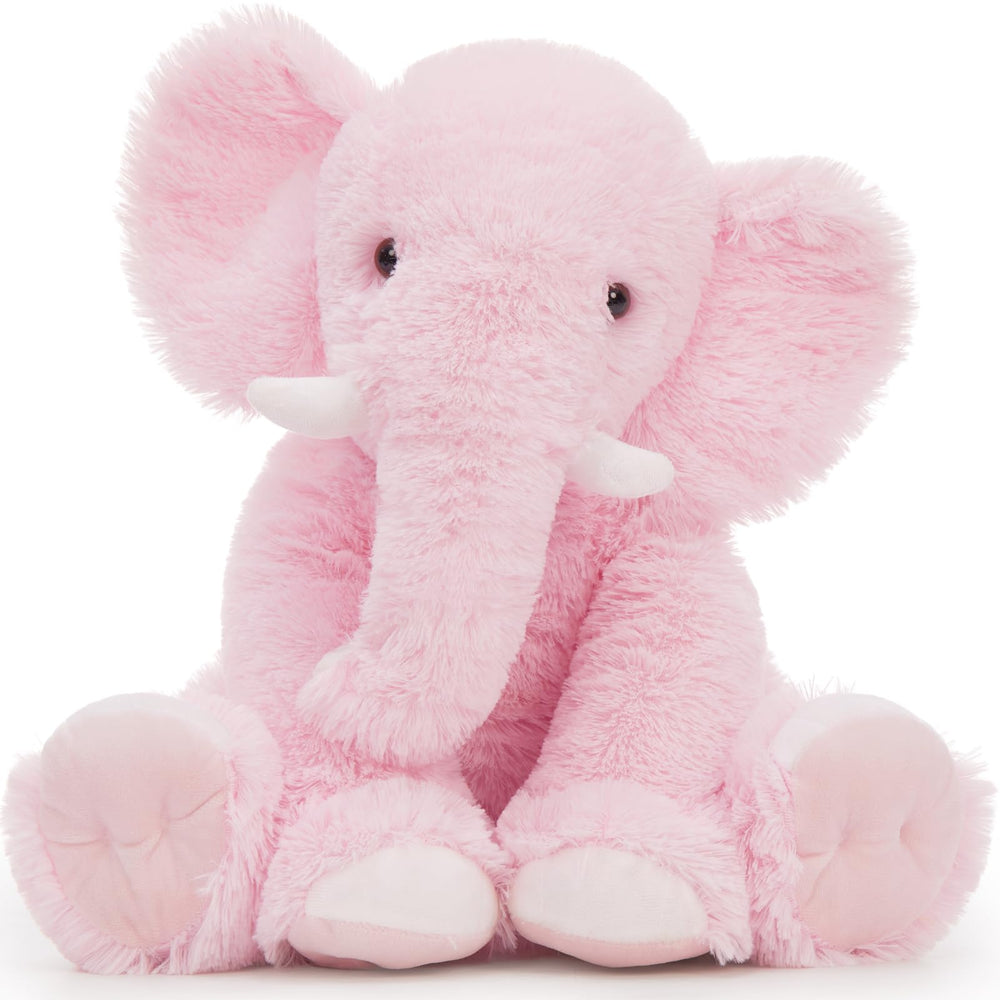 Tezituor giant pink elephant plush side view showing hug-friendly design