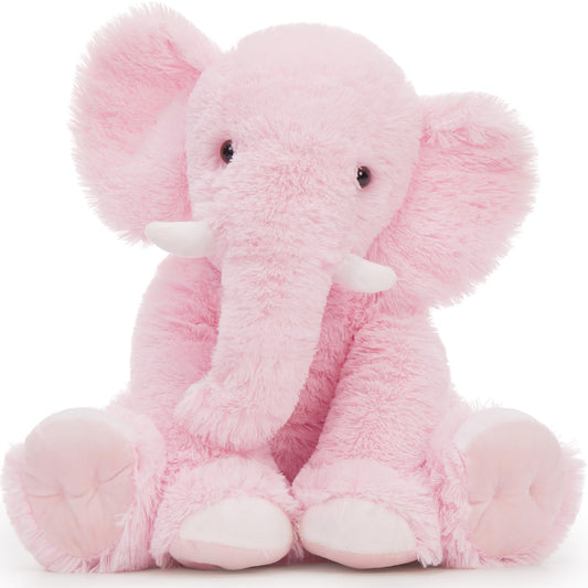 Tezituor giant pink elephant plush side view showing hug-friendly design