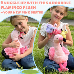 Nursery decor idea with Tezituor flamingo family adding bright color.