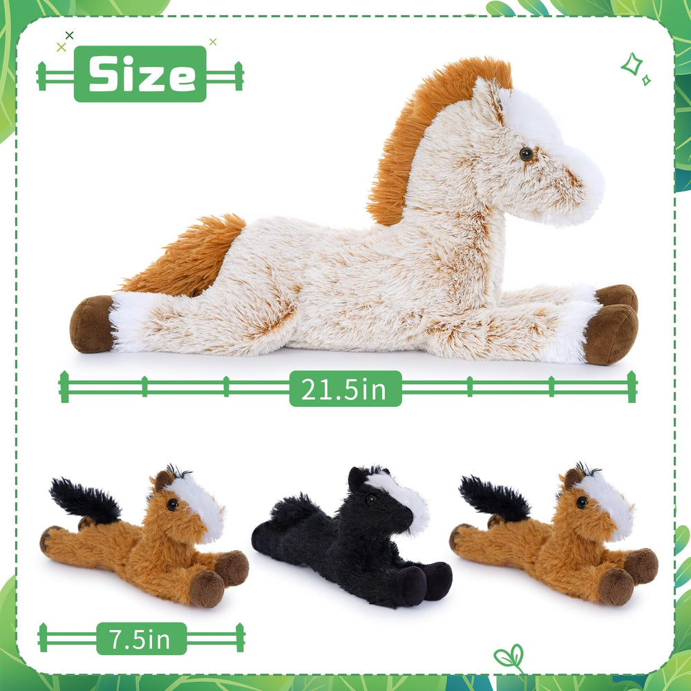 Tezituor fluffy brown horse toy designed for cozy hugs and playtime.