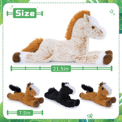 Tezituor fluffy brown horse toy designed for cozy hugs and playtime.