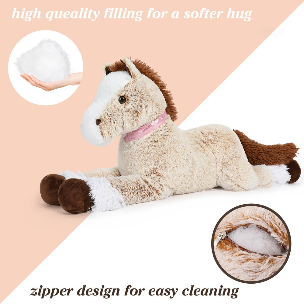 Tezituor giant horse pillow on bed corner for relaxed support