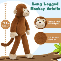 Tezituor giant monkey plush full-length view showing its impressive size.
