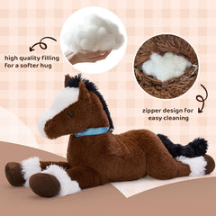 Tezituor safe plush horse with secure eyes for child safety.