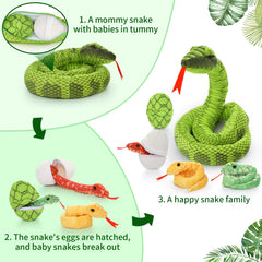 Tezituor giant snake eggs in white and green for cozy interactive play.