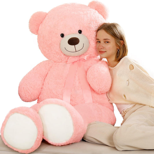 Tezituor giant pink teddy bear in full view, ideal for cozy room display.