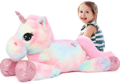 Tezituor giant unicorn 43in body plush perfect for cozy hugs and room decor