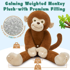 Tezituor monkey plush extended arms ready for a wrap-around hug.