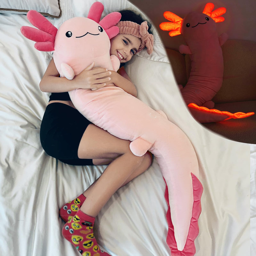 Tezituor pink axolotl pillow 48in for cozy lounging.