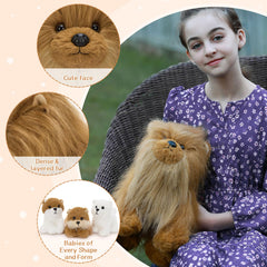 Tezituor Pomeranian fluff coat on shelf display, great for room decor and character-filled desks