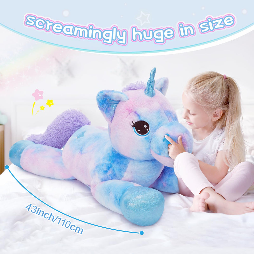 Tezituor safe-non-toxic-materials unicorn provides worry-free snuggling.