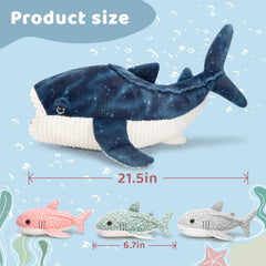Tezituor Whale Shark Plush on bed enhances cozy room decor and play