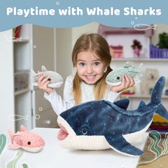 Tezituor Whale Shark Plush in hand, ideal for travel cuddles