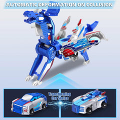 TEZKIM automatic morphing dinosaur toy blue with no-buttons action.