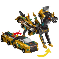 TEZKIM collision-transforming-dinosaur-car front view promotes safe, imaginative play.