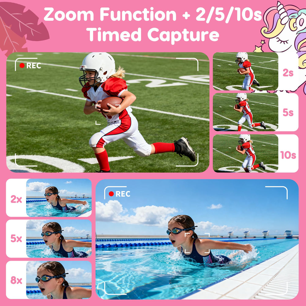 Tezousi Kids Camera 400mAh battery supports hours of play on a single charge.